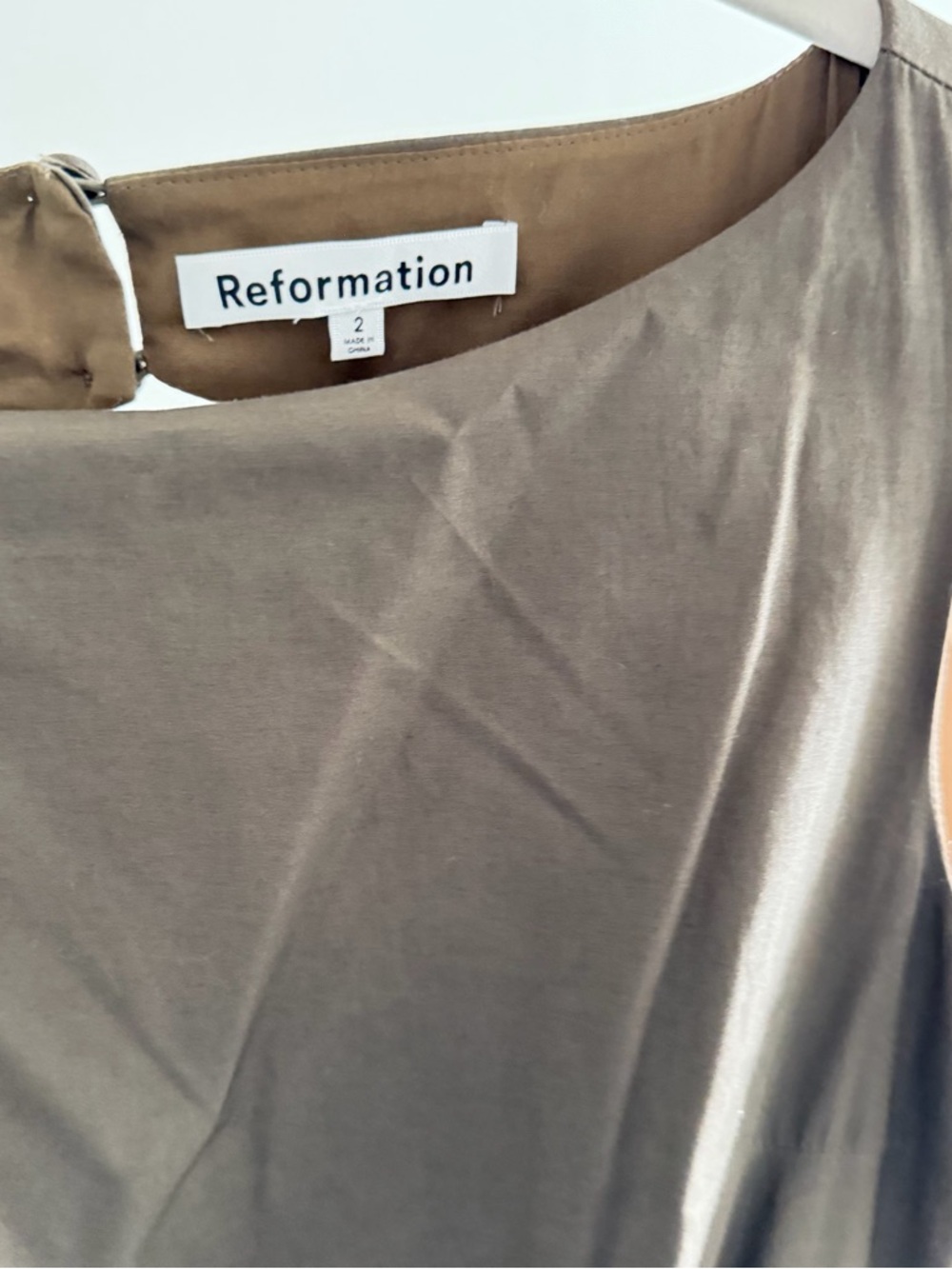 Reformation Elvira Dress in Olive - Picture 5 of 5
